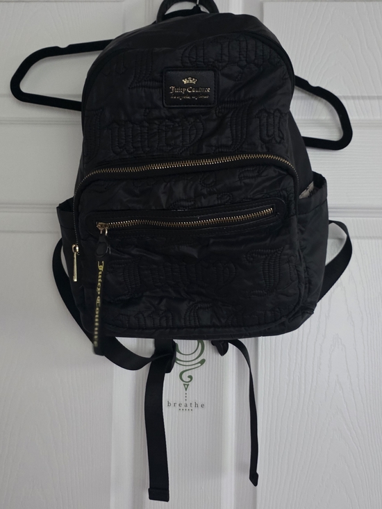 Juicy Couture Handbags - Juicy Couture Black Quilted  Backpack Multi Pockets